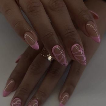 Organic Nails Studio - French with butterfly accent - Nail Technicians Near Me - Los Angeles, California Organic Nails Studio - French with butterfly accent - Nail Technicians Near Me - Los Angeles, California