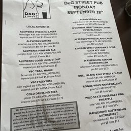 Daily menu
