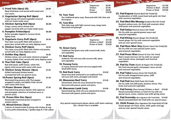 Menu photo 1 Scoresby Thai Scoresby, VIC Menu photo 1 Scoresby Thai Scoresby, VIC