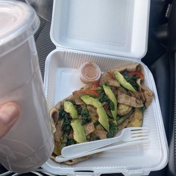 Nutriver Protein Bar - The salty crepe with strawberry banana smoothie and protein - Coffee & Tea Near Me - Rialto, California Nutriver Protein Bar - The salty crepe with strawberry banana smoothie and protein - Coffee & Tea Near Me - Rialto, California