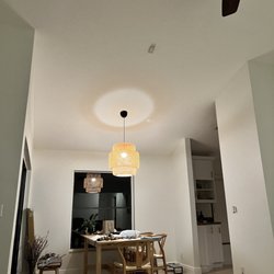 The Cable God - Jamie Wired/Mounted a large bamboo decorative ceiling light. This was on a high ceiling.