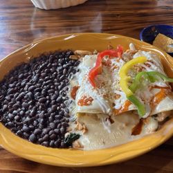 Azul Tequila - Spinach and Chicken Enchiladas! Very tasty!