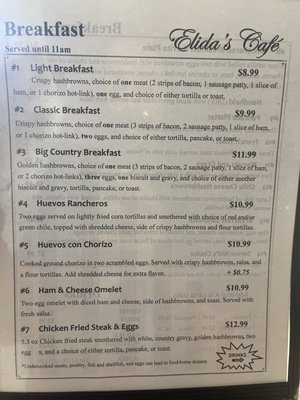 Menu photo 1 Elida's Cafe Springer, NM