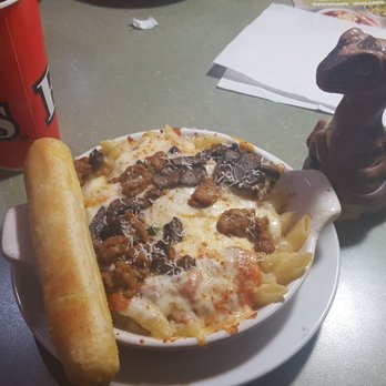 Fazoli's - Bob the Raptor says "This pasta and sausage prey lives in spicy sauce." - Italian Near Me - Moraine, Ohio