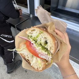 Big sheet of plastic inside sandwich