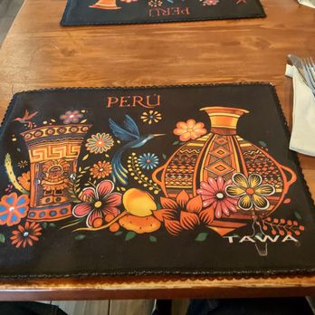 Inca's Peruvian Cuisine - Imported placemat - Latin American Near Me - Tucson, Arizona