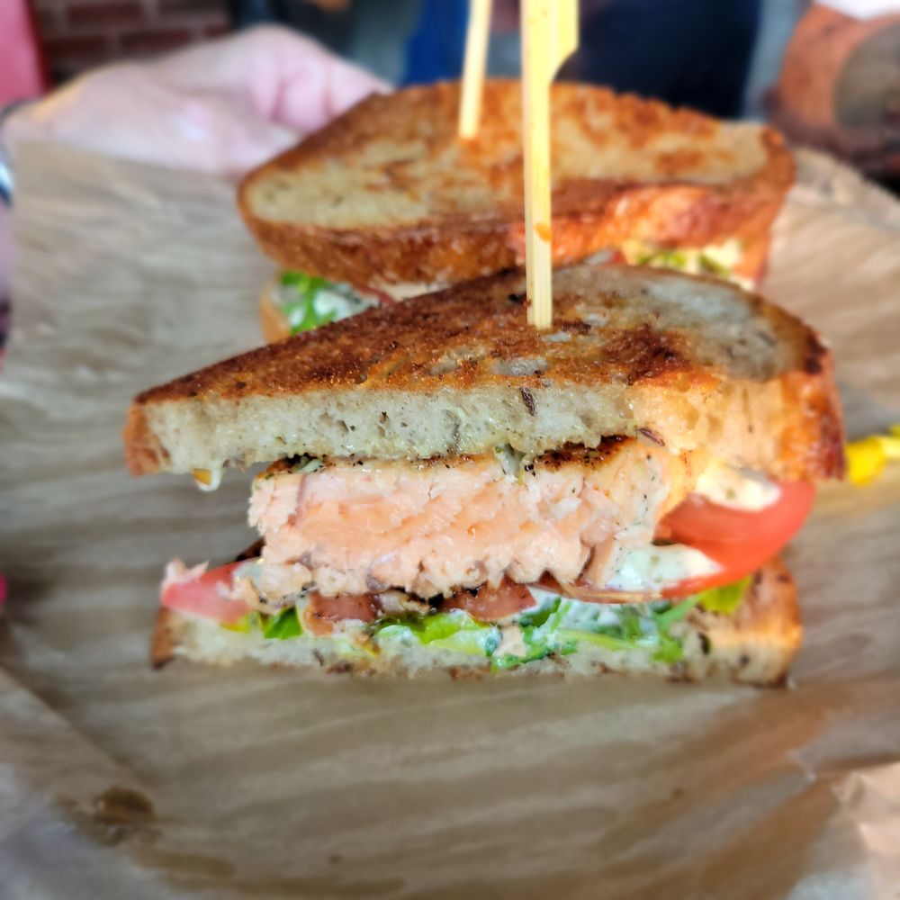Tela Bar and Kitchen - River's Rising Salmon Sandwich - Gastropubs Near Me - Cincinnati, Ohio Tela Bar and Kitchen - River's Rising Salmon Sandwich - Gastropubs Near Me - Cincinnati, Ohio