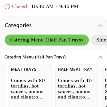 El Limon Skippack - This is how it's advertised on line. I called and asked so this is a full tray and it was but a tray there means half tray?!?!? misleading!! - Mexican Near Me - Schwenksville, Pennsylvania El Limon Skippack - This is how it's advertised on line. I called and asked so this is a full tray and it was but a tray there means half tray?!?!? misleading!! - Mexican Near Me - Schwenksville, Pennsylvania