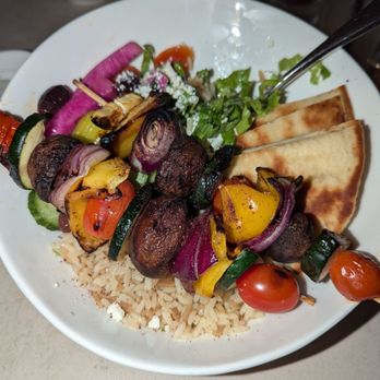 Greek Bistro - Veggie Kabob Bowl - Greek Near Me - Glendale, California Greek Bistro - Veggie Kabob Bowl - Greek Near Me - Glendale, California