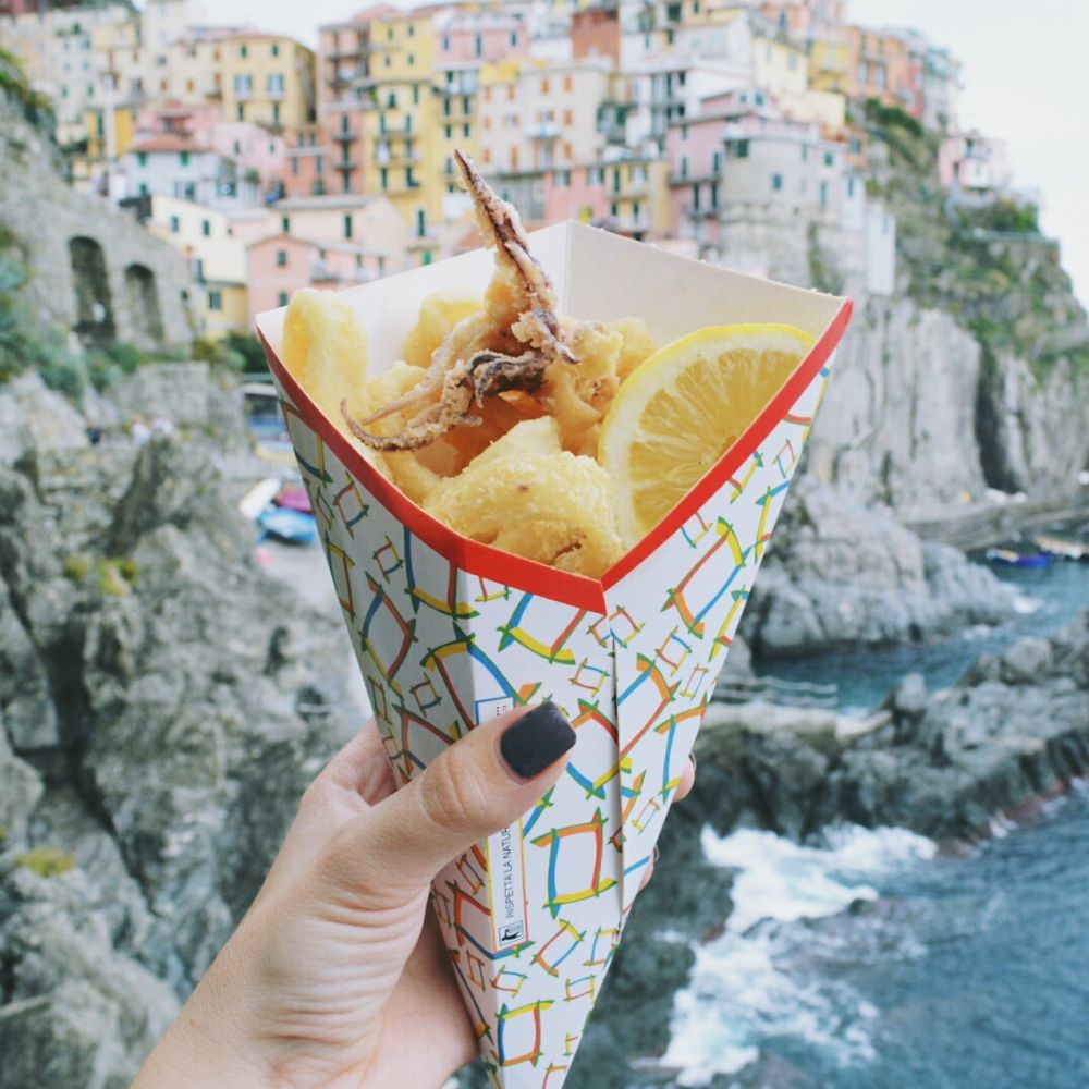 Calamari cone in Manarola, Cinque Terre :) Calamari cone in Manarola, Cinque Terre :)