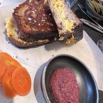 Little Saint - Grilled cheese (with vegetables and a horseradish dip which the menu didn't say came with it). - Vegan Near Me - Healdsburg, California
