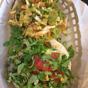 Del Seoul - Shrimp and tofu tacos (top and bottom respectively) - Korean Near Me - Chicago, Illinois Del Seoul - Shrimp and tofu tacos (top and bottom respectively) - Korean Near Me - Chicago, Illinois