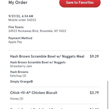 Chick-fil-A - Order status - Fast Food Near Me - Rosedale, New York Chick-fil-A - Order status - Fast Food Near Me - Rosedale, New York