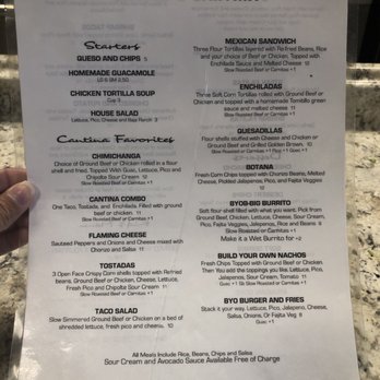 Carter's Cantina - Front of menu - Mexican Near Me - New Haven, Michigan