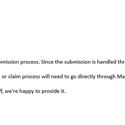 A screenshot of Finch & Sparrow saying they do not keep tracking numbers for submissions. A screenshot of Finch & Sparrow saying they do not keep tracking numbers for submissions.