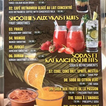 Pho Anh Vu - Montreal - Special drinks and desserts - Vietnamese Near Me - Montreal, Quebec