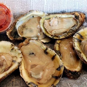 Caplinger's Fresh Catch - Oysters on a half shell! Great size, and there is a little area where they have sriracha and and Tabasco! - Seafood Markets Near Me - Indianapolis, Indiana Caplinger's Fresh Catch - Oysters on a half shell! Great size, and there is a little area where they have sriracha and and Tabasco! - Seafood Markets Near Me - Indianapolis, Indiana