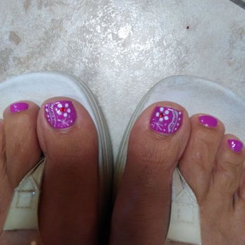 Nails Maxx - Kathy did an exquisite job painting the flower design. - Nail Salons Near Me - Rio Rancho, New Mexico