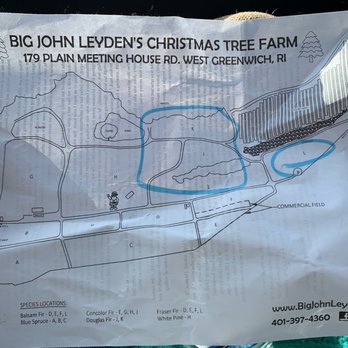 Big John Leyden's Tree Farm - The map - they circled where we should look - Christmas Trees Near Me - West Greenwich, Rhode Island Big John Leyden's Tree Farm - The map - they circled where we should look - Christmas Trees Near Me - West Greenwich, Rhode Island