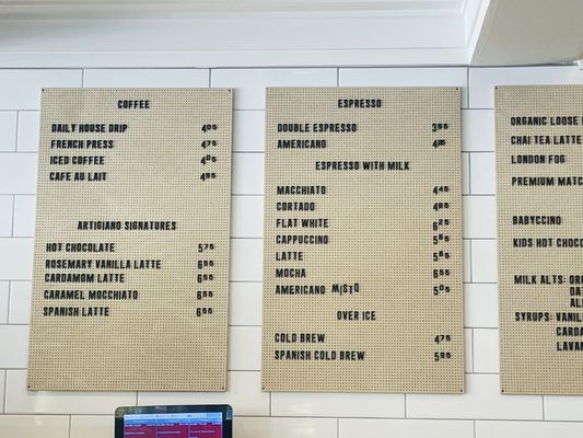 Menu photo 1 Artigiano - Hornby Vancouver, BC Menu photo 1 Artigiano - Hornby Vancouver, BC