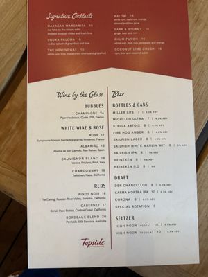Menu photo 5 Topside at the Beacon Jupiter, FL