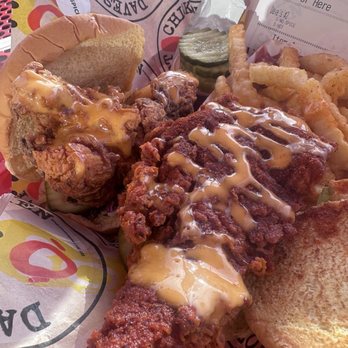 Dave's Hot Chicken - Dave's #2 2 Sliders w/ Fries - Chicken Shop Near Me - Brentwood, California Dave's Hot Chicken - Dave's #2 2 Sliders w/ Fries - Chicken Shop Near Me - Brentwood, California