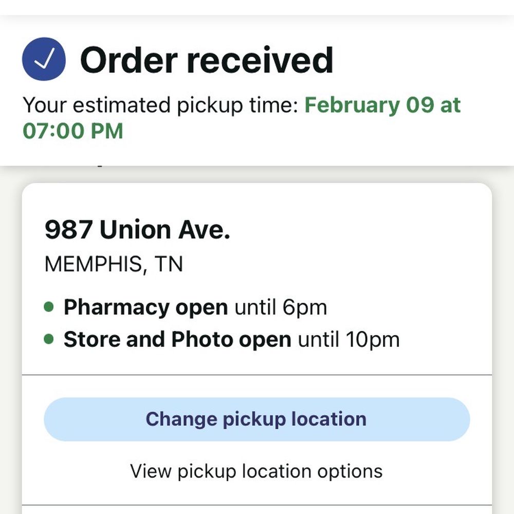 Walgreens - the order status of the purchase - Drugstores Near Me - Memphis, Tennessee