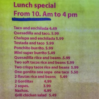 Menu photo 6 Mi Taqueria High Point, NC