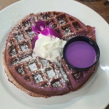 Guieb Cafe - Sweet purple potato waffle - New American Near Me - Aiea, Hawaii