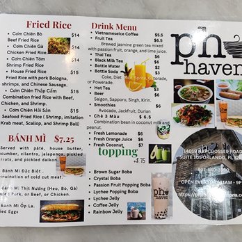 Pho Haven - New menu as of 4/20/23 - Vietnamese Near Me - Orlando, Florida Pho Haven - New menu as of 4/20/23 - Vietnamese Near Me - Orlando, Florida