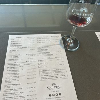 Callaway Vineyard & Winery - List of Wines available to taste - Wineries Near Me - Temecula, California