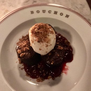 Bouchon - Cherry brownie dessert special - French Near Me - Yountville, California Bouchon - Cherry brownie dessert special - French Near Me - Yountville, California