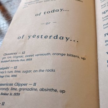 Someday - A simple menu, but no problems finding multiple things that were hard to choose between - Cocktail Bars Near Me - Portland, Oregon