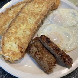 French toast with sausage.