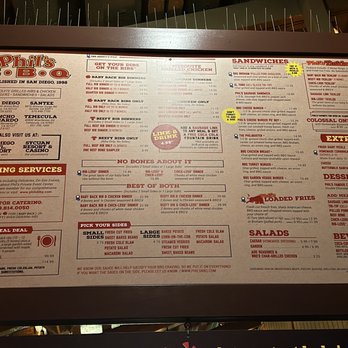 Phil's BBQ - menu - Barbeque Near Me - San Diego, California Phil's BBQ - menu - Barbeque Near Me - San Diego, California