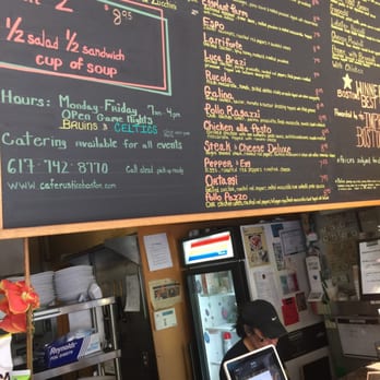 Pizzeria Rustico - a menu on the wall - Salad Near Me - Boston, Massachusetts