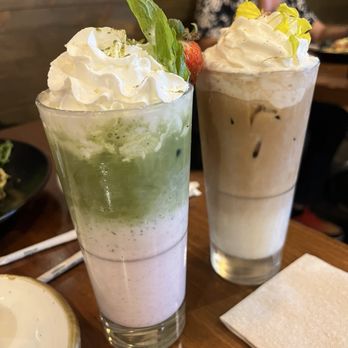 Surisan - Iced strawberry matcha latte, Iced banana latte - Korean Near Me - San Francisco, California Surisan - Iced strawberry matcha latte, Iced banana latte - Korean Near Me - San Francisco, California
