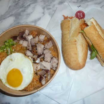 Saiga Vietnamese Eatery - Kimchi Fried Rice w/ Pork belly and Pork belly bahnmi - Vietnamese Near Me - Irvine, California Saiga Vietnamese Eatery - Kimchi Fried Rice w/ Pork belly and Pork belly bahnmi - Vietnamese Near Me - Irvine, California