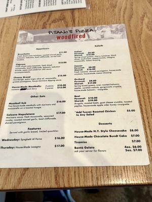 Menu photo 1 Pisanos Woodfired Pizza Bend, OR Menu photo 1 Pisanos Woodfired Pizza Bend, OR