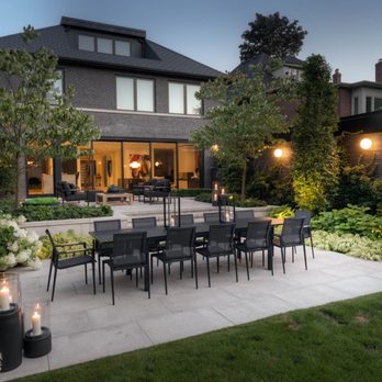 The Great Escape - Backyard patio featuring a spacious outdoor table and cozy lounge seating - Hot Tub & Pool Near Me - Downers Grove, Illinois The Great Escape - Backyard patio featuring a spacious outdoor table and cozy lounge seating - Hot Tub & Pool Near Me - Downers Grove, Illinois