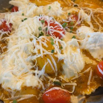 Ash and Oak - Ravioli in sun gold tomatoe sauce sauce - Italian Near Me - Williamstown, New Jersey