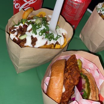 The Bird - Spicy chicken sandwich with loaded fries - Chicken Shop Near Me - San Francisco, California The Bird - Spicy chicken sandwich with loaded fries - Chicken Shop Near Me - San Francisco, California
