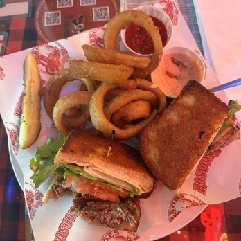 Roscoes - Top view of my burger and side. - Delis Near Me - Chino Hills, California Roscoes - Top view of my burger and side. - Delis Near Me - Chino Hills, California