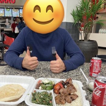 Mediterranean Delight - Lamb Leg Meat Kabob Plate with tabouleh and cucumber salad was super good! Loved the perfectly cooked rice too! - Greek Near Me - Downey, California