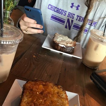Black Dog Coffeehouse - Country bread with cream cheese and cinnamon sugar and country bread with butter and apricot jam. - Coffee & Tea Near Me - Lenexa, Kansas Black Dog Coffeehouse - Country bread with cream cheese and cinnamon sugar and country bread with butter and apricot jam. - Coffee & Tea Near Me - Lenexa, Kansas