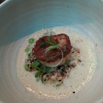 Wild Common - Seared scallop with crab fried rice and seafood emulsion - New American Near Me - Charleston, South Carolina Wild Common - Seared scallop with crab fried rice and seafood emulsion - New American Near Me - Charleston, South Carolina
