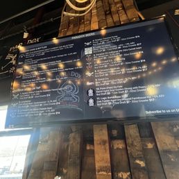 Drinks menu Drinks menu