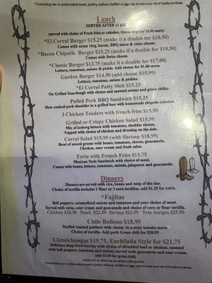 Menu photo 4 El Corral On 66 Williams, AZ