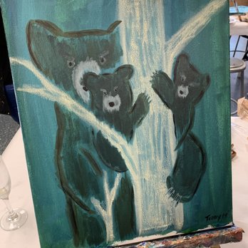 Painting with a Twist - Kendall - Titled this one 'Mama Bear' 2019 - Art Classes Near Me - Miami, Florida Painting with a Twist - Kendall - Titled this one 'Mama Bear' 2019 - Art Classes Near Me - Miami, Florida