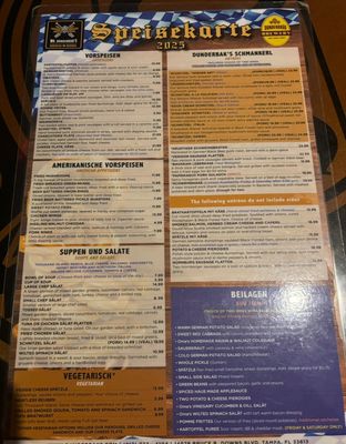 Menu photo 8 Mr. Dunderbak's Tampa, FL